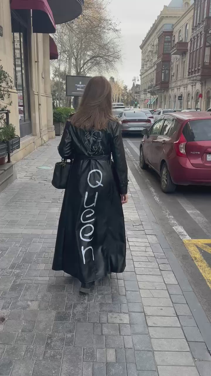 Custom painted long coat movement and details